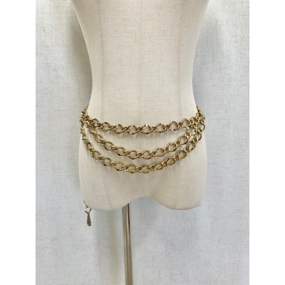 Unbranded Accessories - Vintage Gold Tone Multi Strand Layered Chain Belt Statement Accessory Wrap